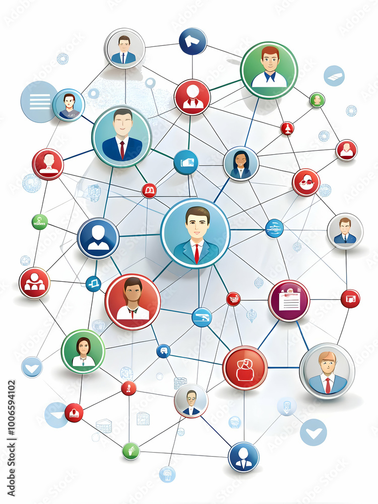 Dynamic Vector Illustration of Networking Web Connecting Diverse Voter Icons, Showcasing Interconnected Nature of Democracy with Pulsing Lines - Isolated on White Background for Infographics Dynamic Vector Illustration of Networking Web Connecting Diverse Voter Icons, Showcasing Interconnected Nature of Democracy with Pulsing Lines - Isolated on White Background for Infographics