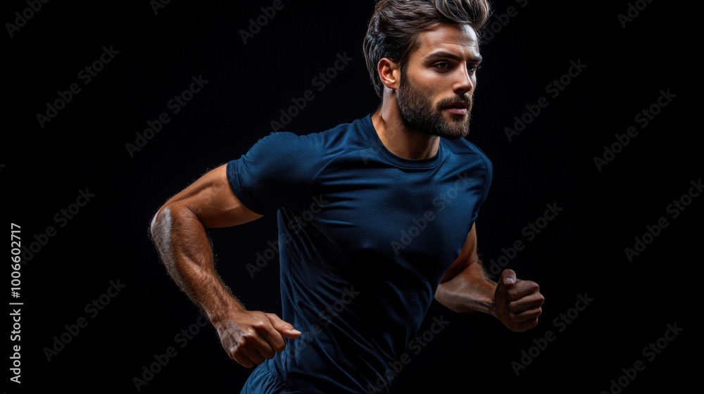Fototapeta premium Powerful Sprint by a Male Athlete
