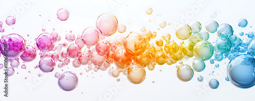 3D rendering of abstract multi colored spheres bubbles patterns