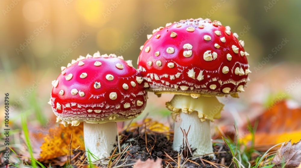 Obraz premium Mushroom on a quiet background, magnificent mushroom details. Background subtle, mushroom strong.