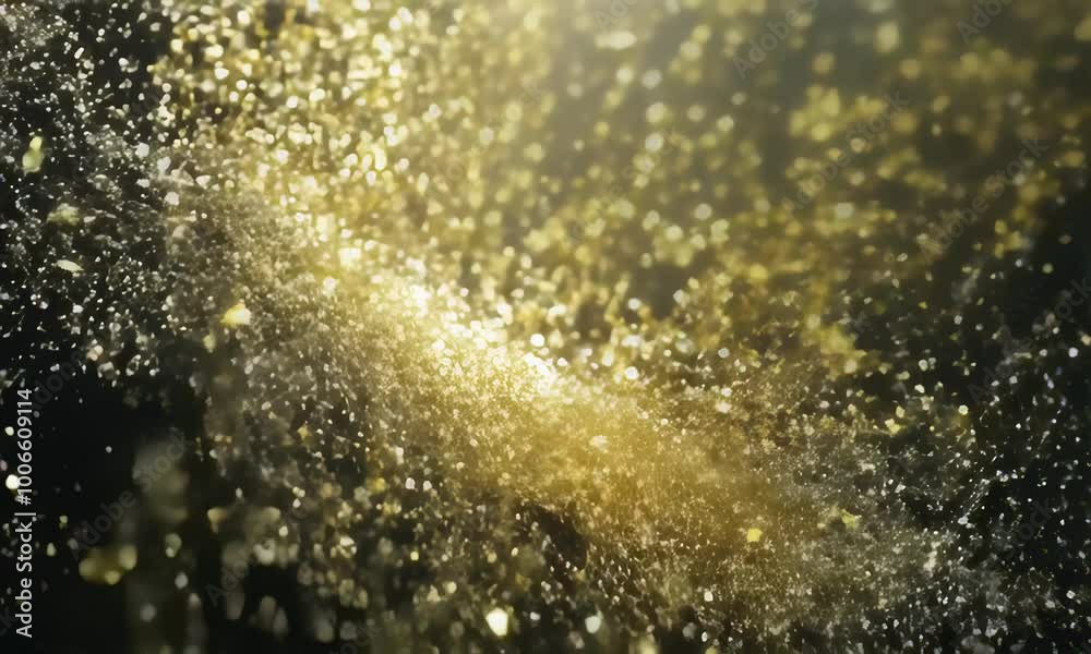 A shimmering, golden dust cloud against a dark background, evoking a sense of magic and wonder. A shimmering, golden dust cloud against a dark background, evoking a sense of magic and wonder.