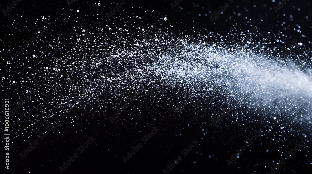Fototapeta premium aerosol spray water, black background,