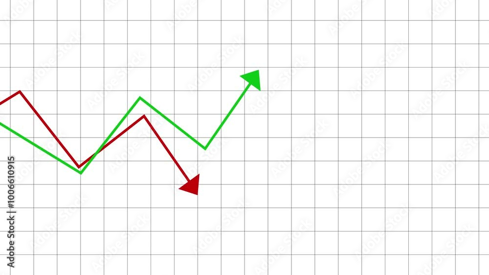 Business Competition Concept with two Arrow Racing in white grid background. Financial Competitors. Business Competition Concept with two Arrow Racing in white grid background. Financial Competitors.
