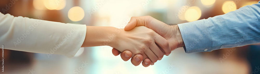 Business Partners Shaking Hands in Bright Office After Spontaneous Agreement - Candid Moment of Compromise and Mutual Growth in Stock Photo Business Partners Shaking Hands in Bright Office After Spontaneous Agreement - Candid Moment of Compromise and Mutual Growth in Stock Photo