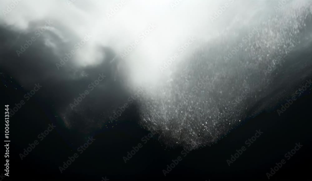 Falling Tiny White Dust Particles on Black Background Falling Tiny White Dust Particles on Black Background