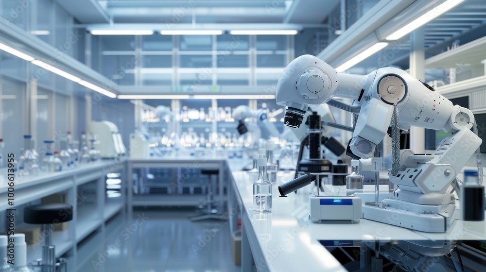 Robotic Arm in a Laboratory Robotic Arm in a Laboratory