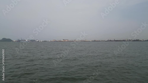 Overflight at sea towards the Port of Paranguá.