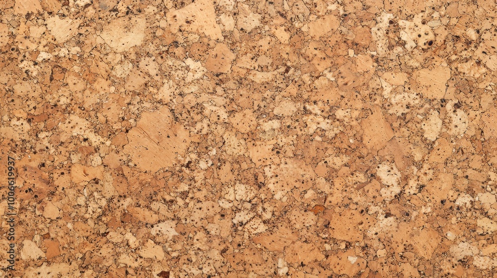 Detailed view of a cork board surface, capturing the intricate patterns and textures created by the natural material. The unique arrangement of cork granules forms a visually appealing backdrop Detailed view of a cork board surface, capturing the intricate patterns and textures created by the natural material. The unique arrangement of cork granules forms a visually appealing backdrop