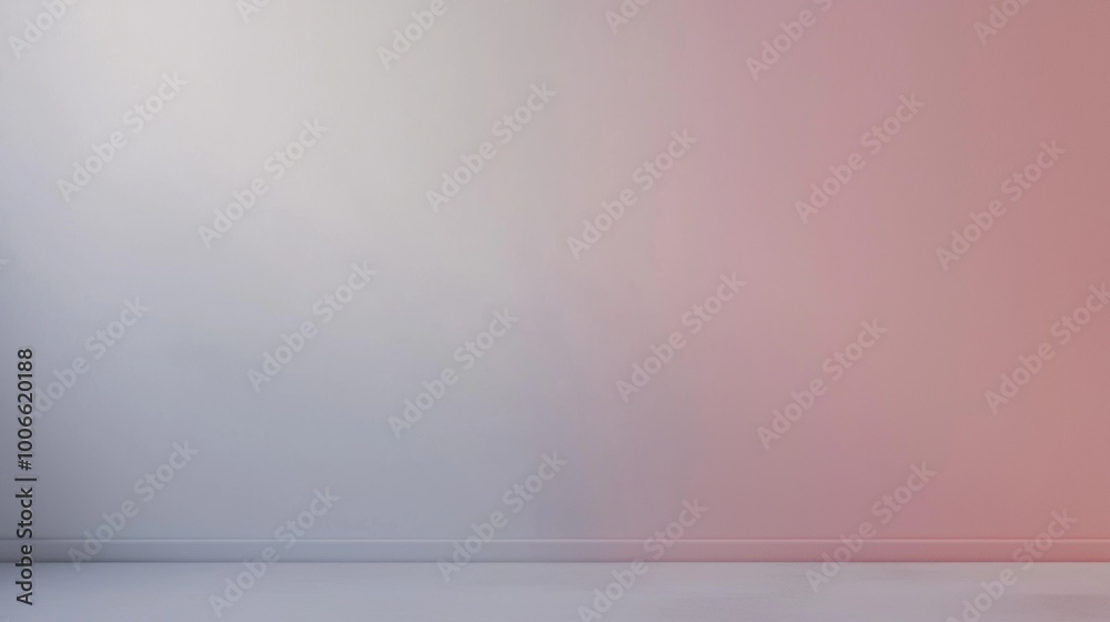 Step into a serene, minimalistic room with a grey-to-pink gradient wall and floor. Let your creativity shine in this sophisticated setting Step into a serene, minimalistic room with a grey-to-pink gradient wall and floor. Let your creativity shine in this sophisticated setting