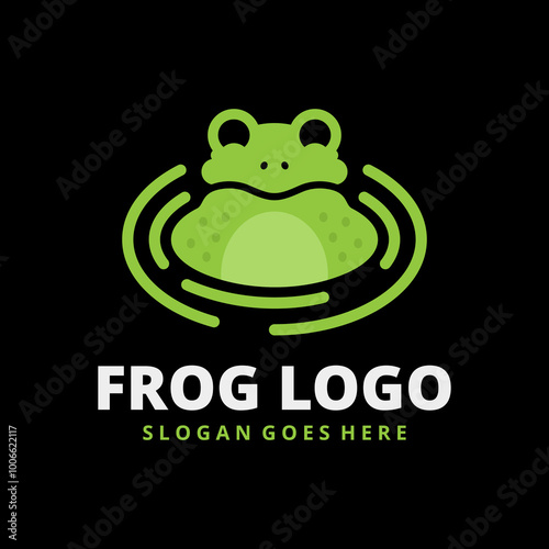 frog head art vector logo