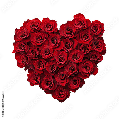 Wallpaper Mural Heart shape of roses isolated on white background Torontodigital.ca