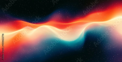 Wallpaper Mural Hyber realistic photo of  Vibrant orange teal white psychedelic grainy gradient color flow wave on black background, music cover dance party poster design  , copy space for text, Torontodigital.ca