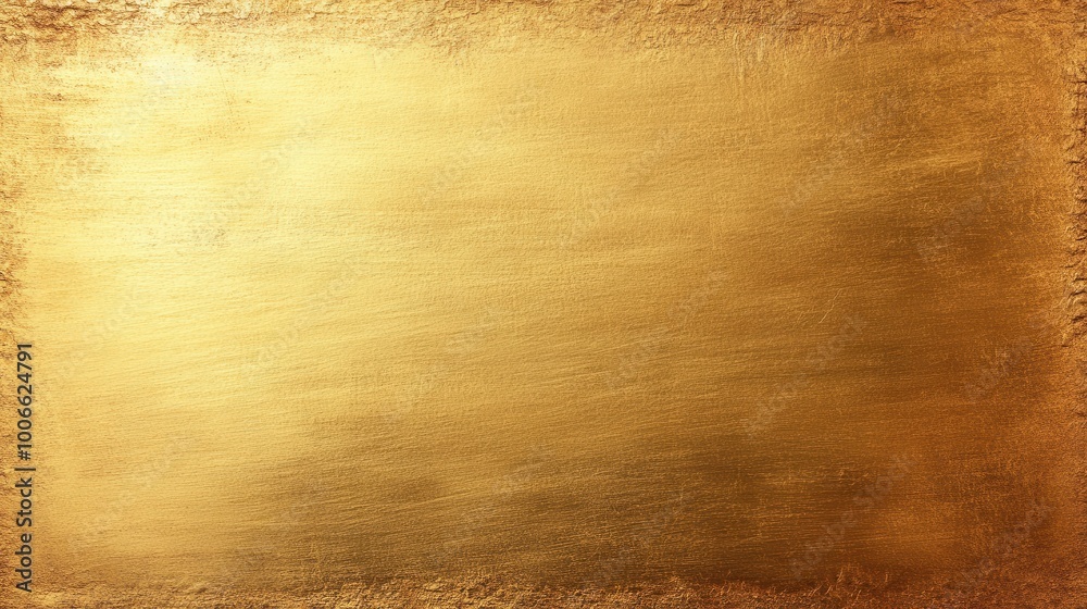 Fototapeta premium Textured golden foil background with distressed edges and vintage appearance