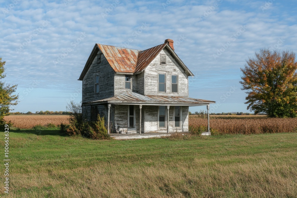 Charming Old Farmhouse Surrounded by Rustic Countryside Charming Old Farmhouse Surrounded by Rustic Countryside