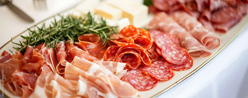 Сharcuterie Platter appetizers cheese with salami and prosciutto. Сharcuterie Platter appetizers cheese with salami and prosciutto.