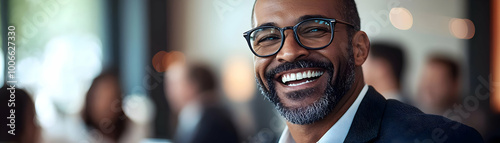 Businessman Sharing a Joke with Coworkers During Meeting Break: Candid Shot of Positive Workplace Relationships and Community Atmosphere