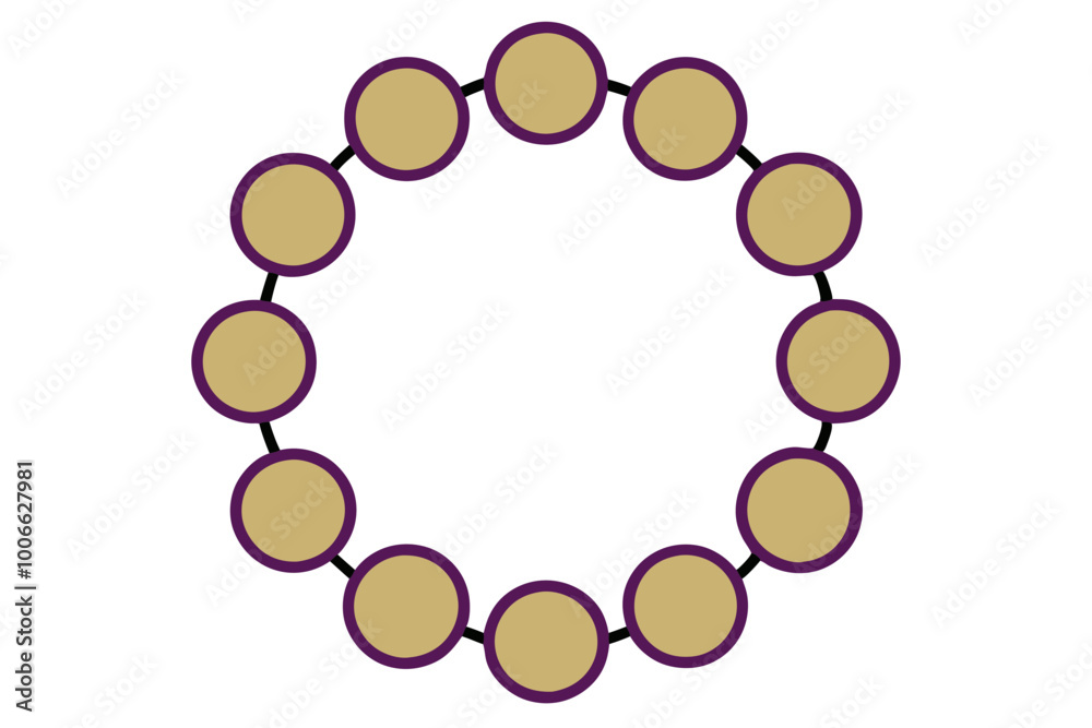 Obraz premium Vibrant Outlined Beaded Patterns Transforming Everyday Items into Stunning Vector Art 