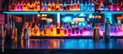 Neon Lights Bar Counter