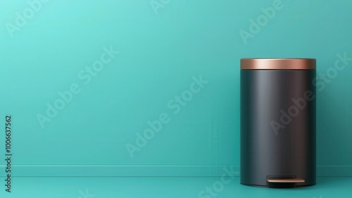 Wallpaper Mural Sleek minimalist bin with smooth metallic finish, modern design, 3D illustration Torontodigital.ca