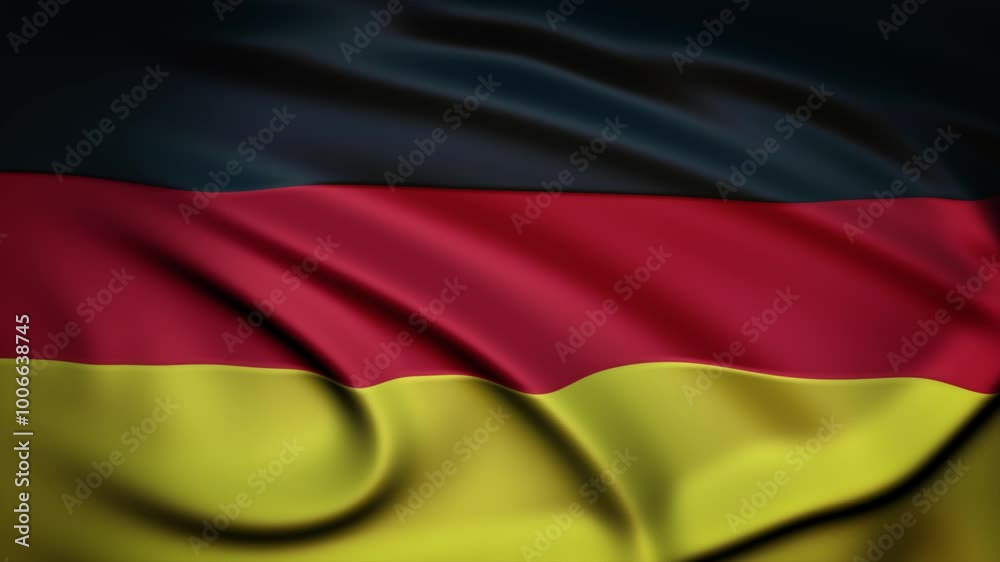 Seamless Loop Waving Silky Country Flag Germany Seamless Loop Waving Silky Country Flag Germany