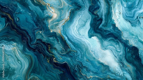 Beautiful abstract marble background with a mix of blue and green colors 