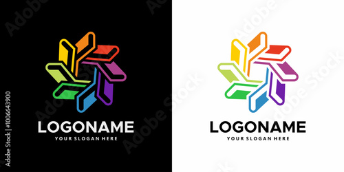 colorful book circle image logo