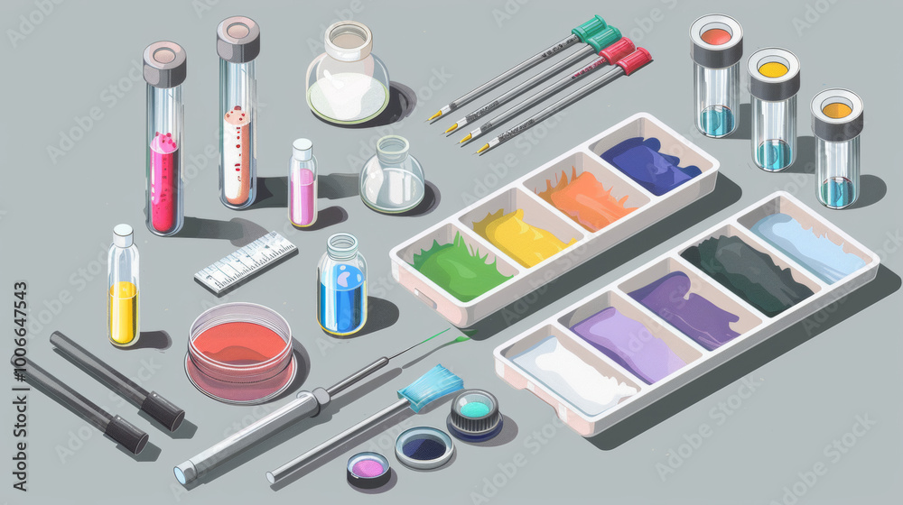 Lead testing kit for identifying lead-based paint and materials in high quality illustration style Lead testing kit for identifying lead-based paint and materials in high quality illustration style