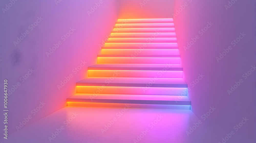Obraz premium 3D Minimalist Design of Glowing Menorah Silhouette with Hanukkah Candles on Plain White Background - Perfect for Promotional Text Space