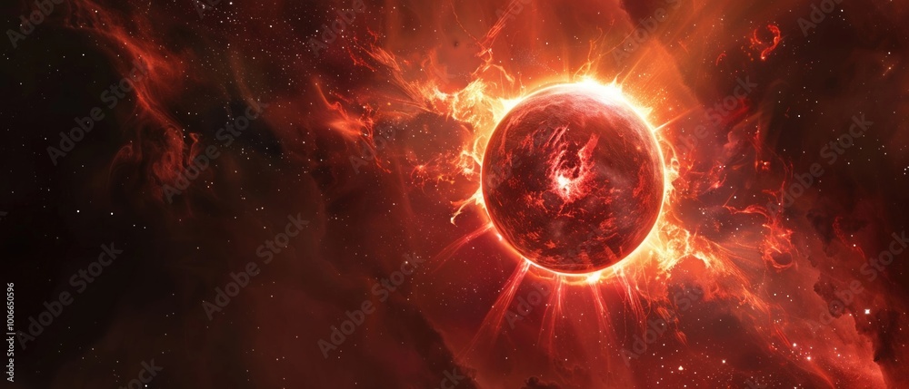 Fototapeta premium Ultra-clear image of a red supergiant star nearing the end of its life cycle