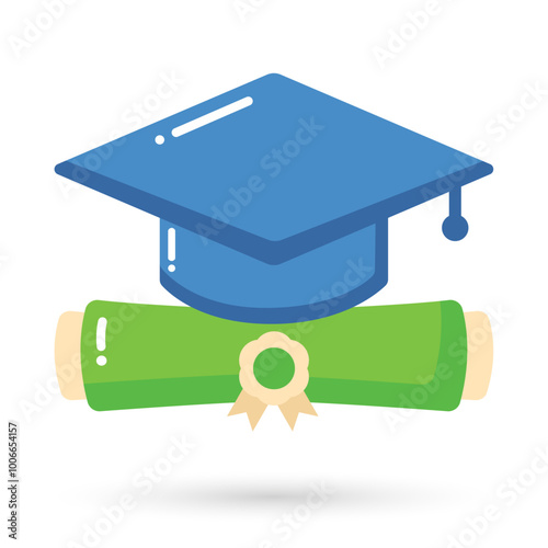 Certificate roll with toga icon. Achievement, award, grant, diploma concepts for web, logo, mobile app, UI, UX.