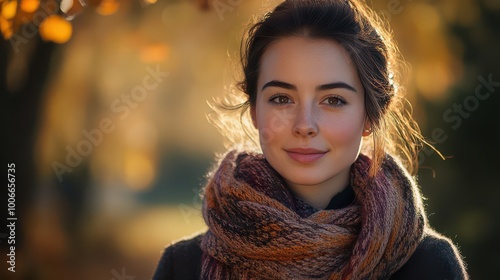 Serene Autumn Portrait of a Young Woman