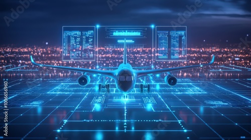 Futuristic Air Transport Logistics Visualization