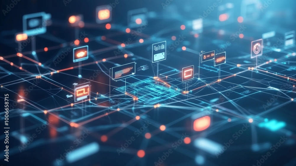 Digital Network Abstract.