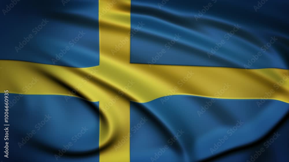 Seamless Loop Waving Silky Country Flag Sweden Seamless Loop Waving Silky Country Flag Sweden