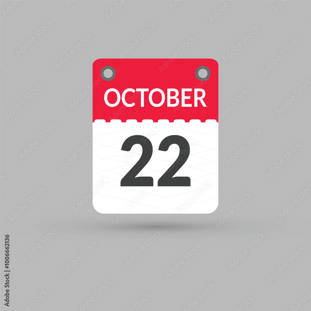 October 22 calendar Date, Month icon October 22 calendar Date, Month icon