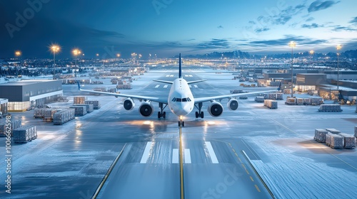 Aerial View of Airfreight Operations at Airport