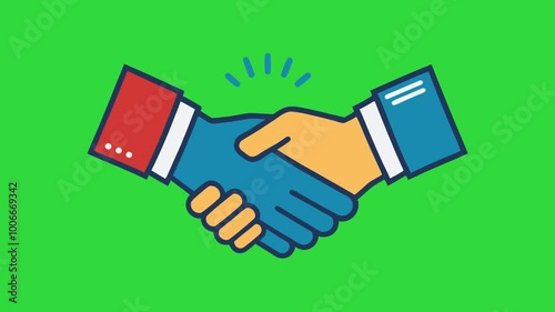 hand shake 2d animation green screen 4k