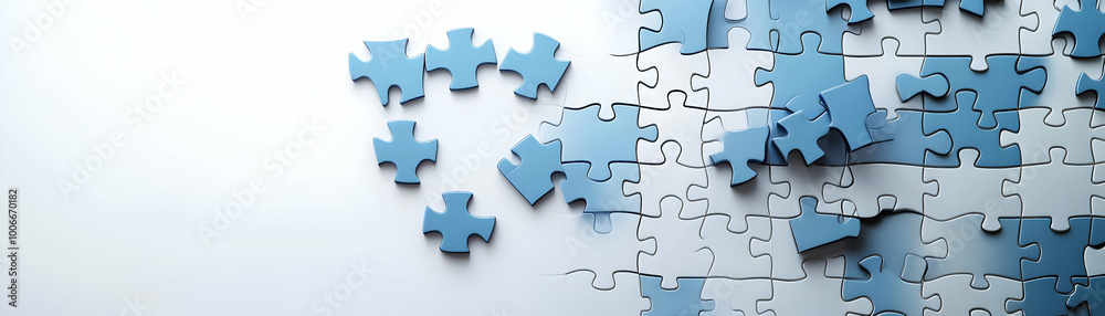 Vector Illustration of Floating Puzzle Pieces and Upward Arrow on White Background for Business Problem Solving and Growth Infographics Vector Illustration of Floating Puzzle Pieces and Upward Arrow on White Background for Business Problem Solving and Growth Infographics