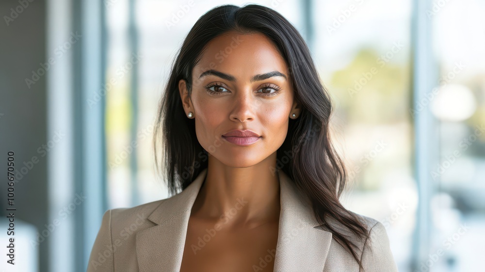 Professional Woman in Modern Office Setting Professional Woman in Modern Office Setting