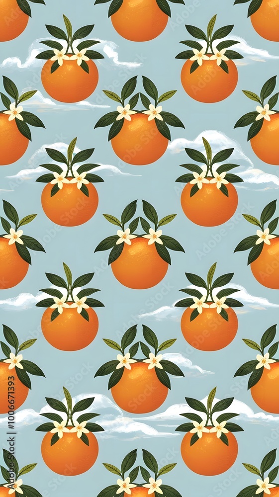 seamless background with oranges seamless background with oranges