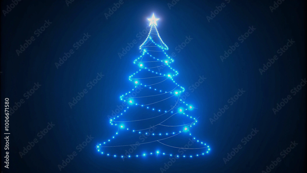 abstract christmas tree outline with stars abstract christmas tree outline with stars