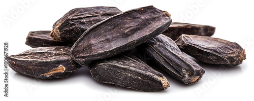 Wallpaper Mural Black Tonka beans isolated on white background Torontodigital.ca