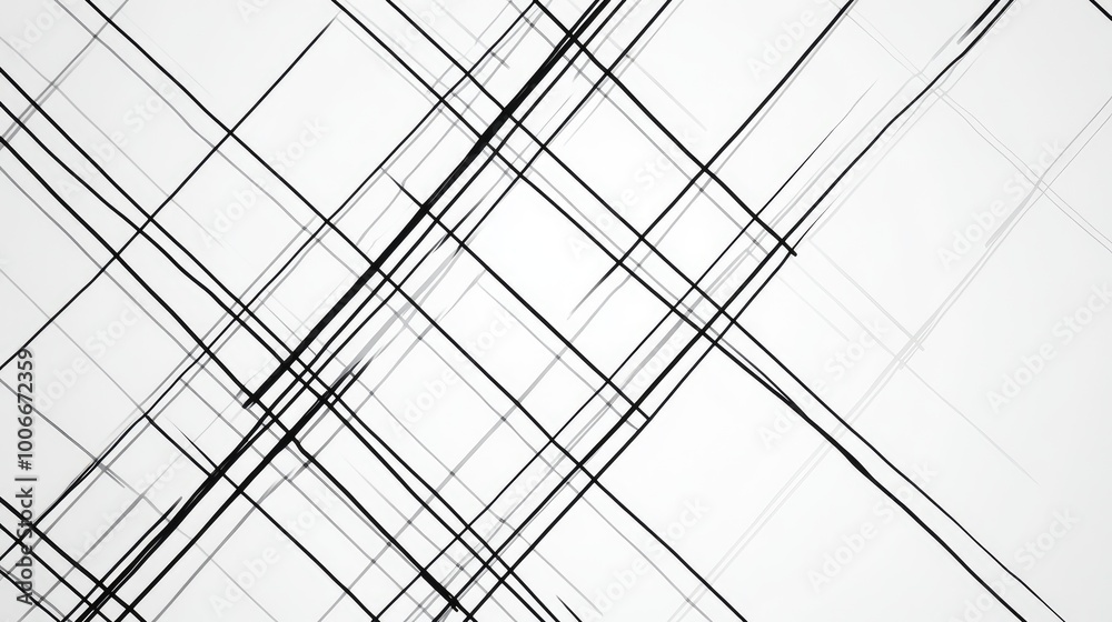 A minimalist tile pattern with thin, intersecting lines in black and white, creating a simple yet dynamic grid layout. A minimalist tile pattern with thin, intersecting lines in black and white, creating a simple yet dynamic grid layout.