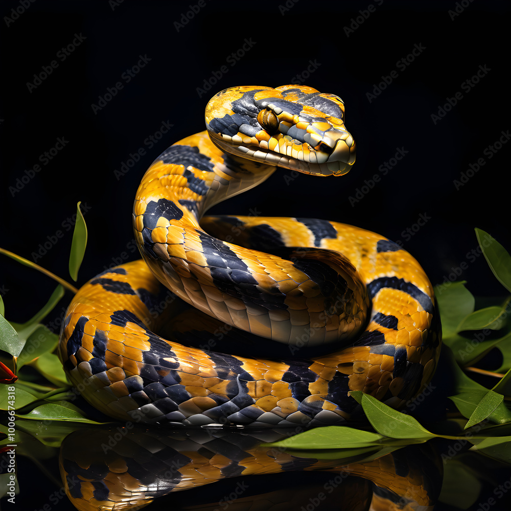 Fototapeta premium snake in the dark