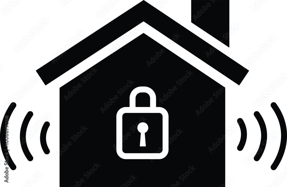 Home security alarm icon. Home security signs. Smart home security symbol. flat style. Home security alarm icon. Home security signs. Smart home security symbol. flat style.