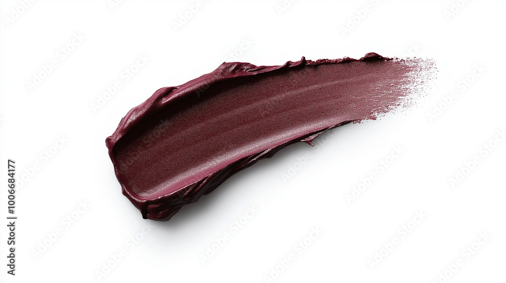 a single, elegant swatch of maroon wine lipstick on white background, with soft color gradients and subtle sheen to highlight the texture and glossiness of lip makeup a single, elegant swatch of maroon wine lipstick on white background, with soft color gradients and subtle sheen to highlight the texture and glossiness of lip makeup