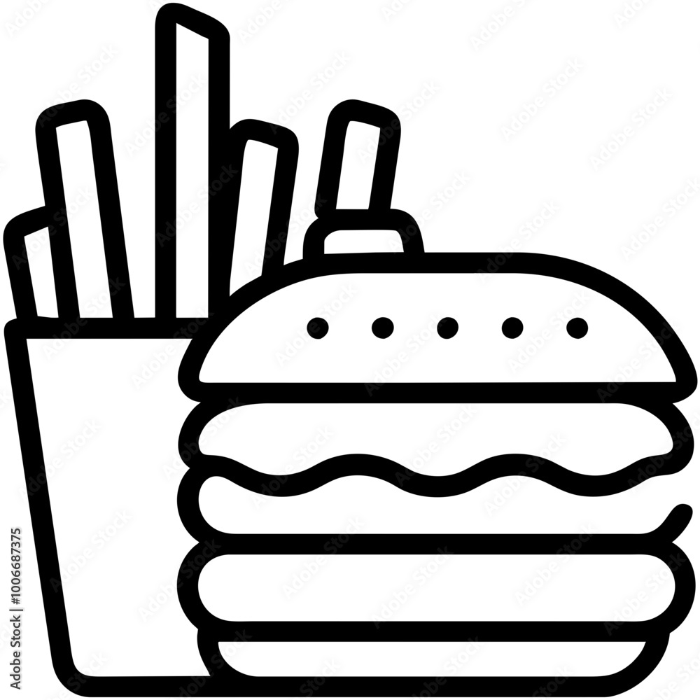 fries and burger fries and burger