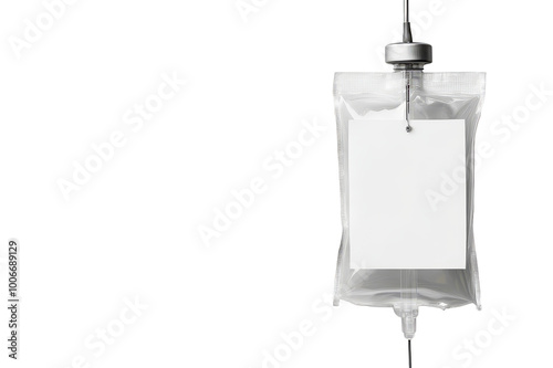 Medical IV drip with copy space on transparent background