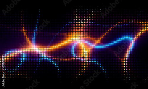 abstract technology particles halftone vector background