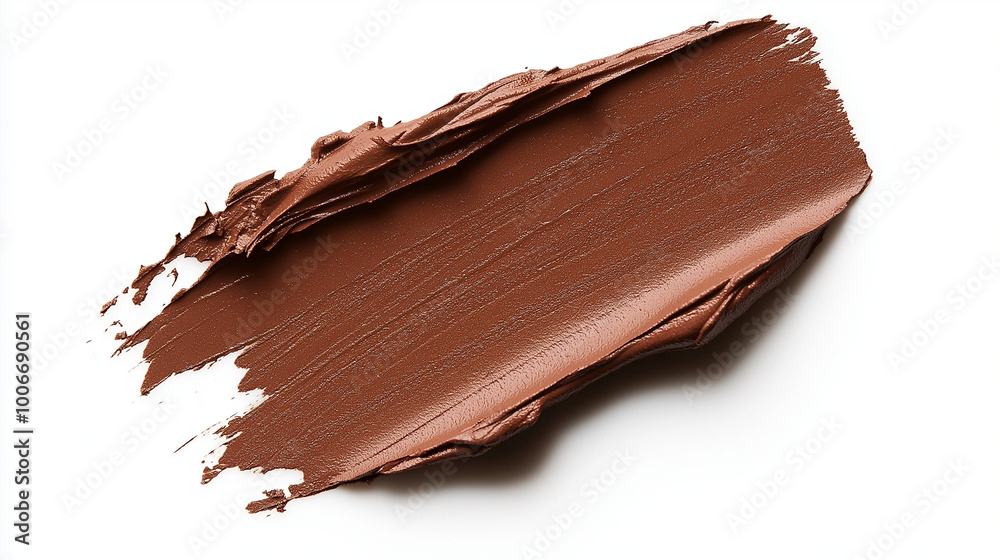 a single, elegant swatch of tawny brown lipstick on white background, with soft color gradients and subtle sheen to highlight the texture and glossiness of lip makeup a single, elegant swatch of tawny brown lipstick on white background, with soft color gradients and subtle sheen to highlight the texture and glossiness of lip makeup